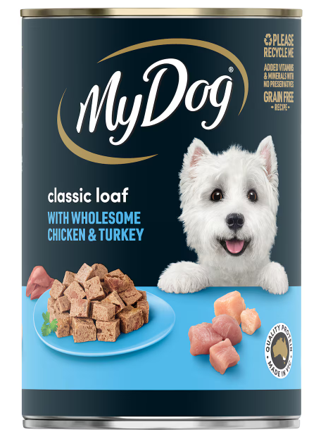 My Dog Adult Wet Dog Food Classic Loaf with Chicken & Turkey Can 400g