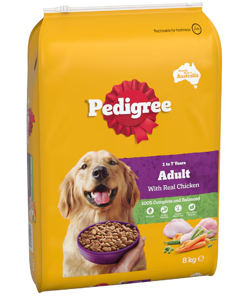 Pedigree Adult Dry Dog Food with Real Chicken 8kg